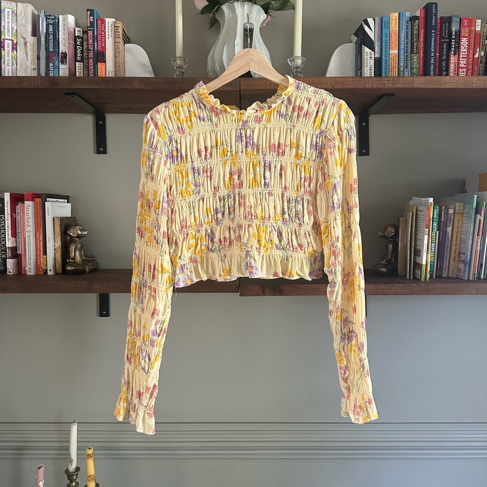 Sabo Skirt Yellow Floral Smocked Blouse